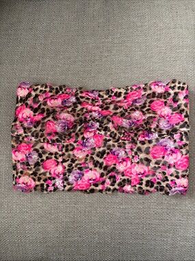 Victoria’s Secret PINK - Floral Pink & Leopard Lace Bandeau Top
